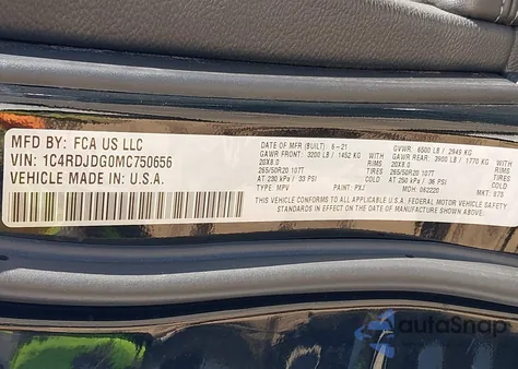 2021 Dodge Durango Gt Plus Awd from USA, damaged, VIN 1C4RDJDG0MC750656